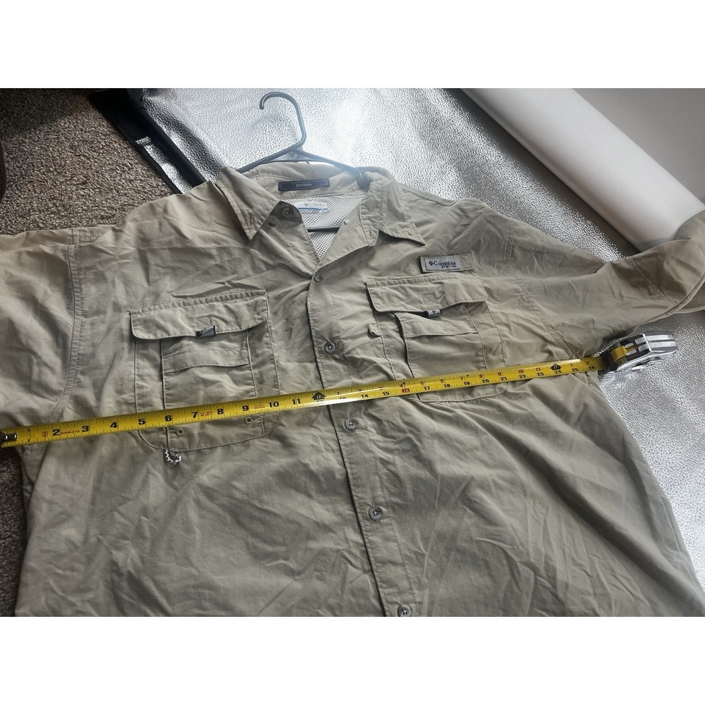 Columbia Bahama PFG Hunting Omni-Shade Nylon Shirt Men's Sz XL In Tan - Picture 6 of 6